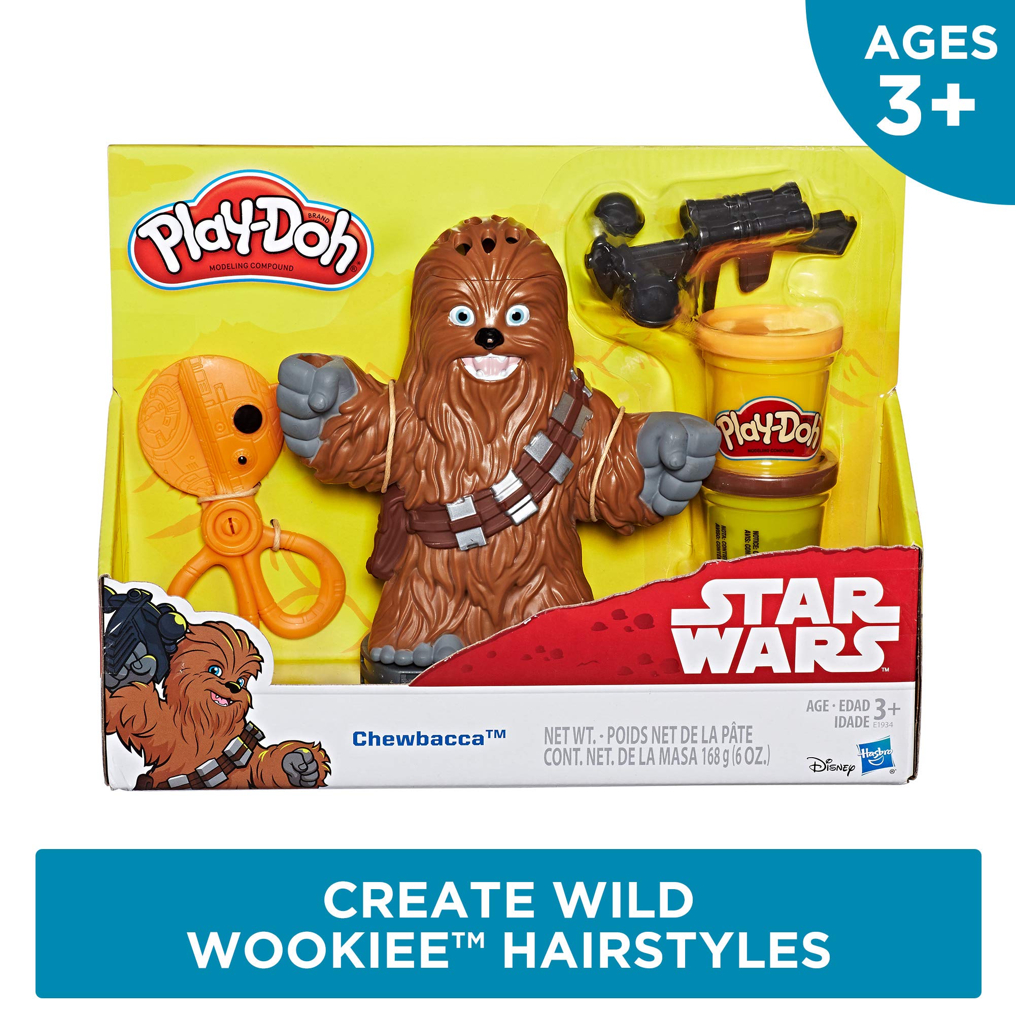 Play-Doh Star Wars Chewbacca, 2 oz. Cans of 3 Non-Toxic Colors ()